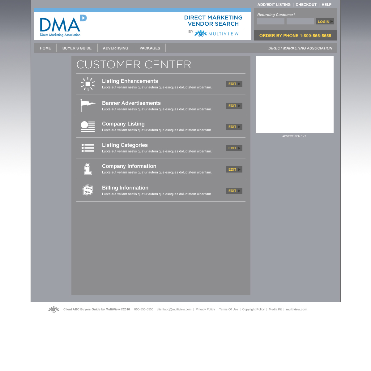 Multiview 36 CustomerDashboard Basic